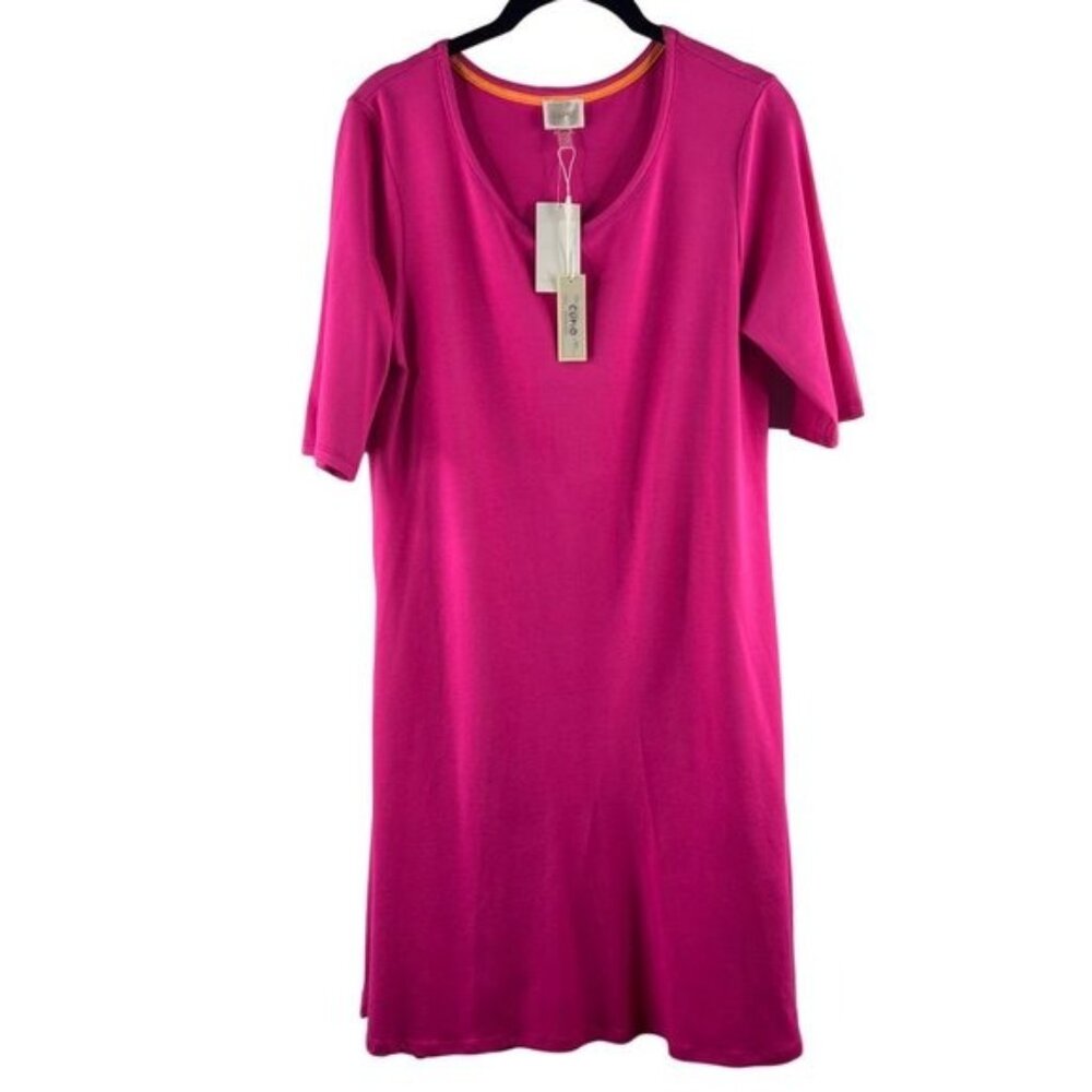 Cupio Women's Barbiecore Glam Feminine Short Sleeve Stretch Dress SZ Medium